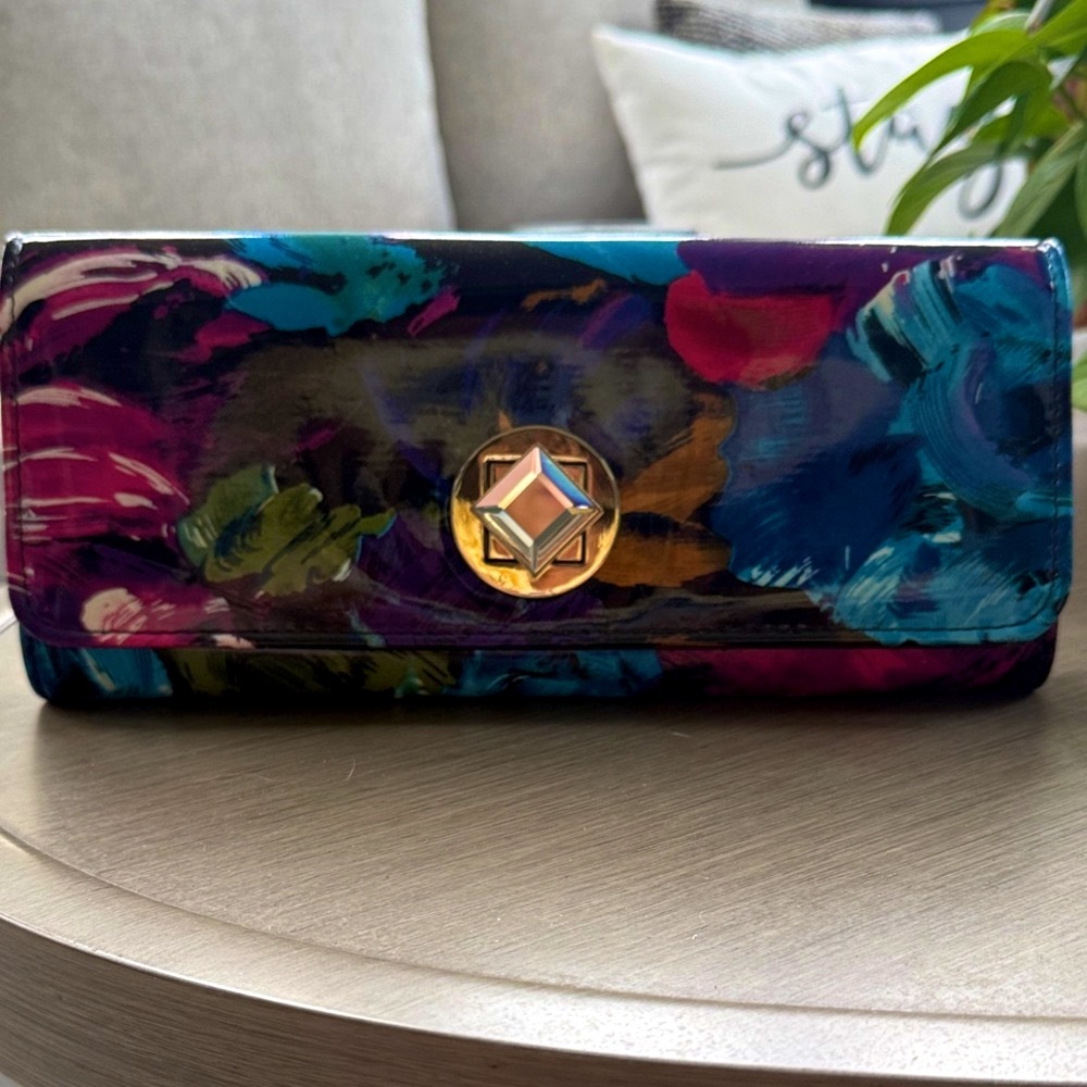 Multicolor Clutch with Gem Twist Closure by Jessica McClintock